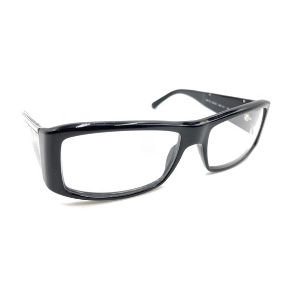 Prada SPR 13I 1AB-1A1 Black Silver Rectangle Eyeglasses Frames 56-16 135 Italy - Picture 1 of 12